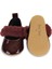 Bordo Tüylü Cırt Cırtlı Rugan Kız Bebek Babet PATIK-G-2355 5