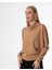 Degaje Yaka Oversize Basic Karamel Bayan Kazak 4