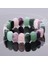 Sertifikalı Ametist - Pembe Kuvars - Yosunlu Akik - Aventurin 9X14 mm Doğal Taş Bileklik 4
