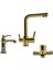 Arıtmalı Evye Batarya Gold (Altın) Renk 3'lü Set Evye-Lavabo-Banyo Bataryası 1