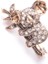 Broş Fıgurlu Otantık Desenli Bronz Kristal Taşli 2