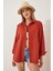 Kadın Kiremit Oversize Uzun Basic Gömlek HZL22W-BD139001 1