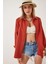Kadın Kiremit Oversize Uzun Basic Gömlek HZL22W-BD139001 2