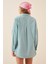 Kadın Su Yeşili Oversize Uzun Basic Gömlek HZL22W-BD139001 3