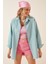 Kadın Su Yeşili Oversize Uzun Basic Gömlek HZL22W-BD139001 5