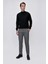 Erkek Gri Poliviskon Desenli Slim Fit Pantolon 4