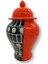 Crearthome Turuncu Siyah-Beyaz Desenli 28 cm Şah Küp SZR-KVZ-009 1