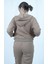 Oversize Fermuarlı Krop Sweatshirt/eşofman Altı Takım 3 Iplik Şardonlu 3