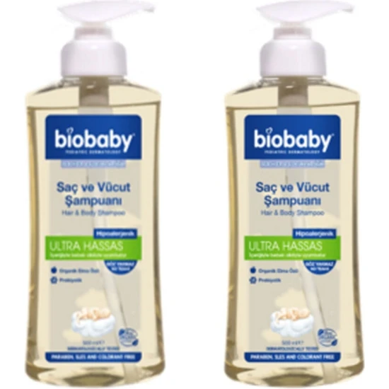 Biobaby Bıobaby Saç ve Vücut Şampuanı 500 ml 2'li