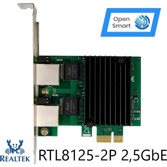 Open Smart 2 Port Realtek RTL8125B 2,5gbe Pcıe X1 Ethernet Fiyatı