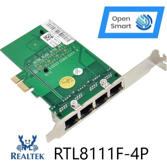 Open Smart 4 Port Realtek RTL8111F 1gbe Pcıe X1 Ethernet Fiyatı