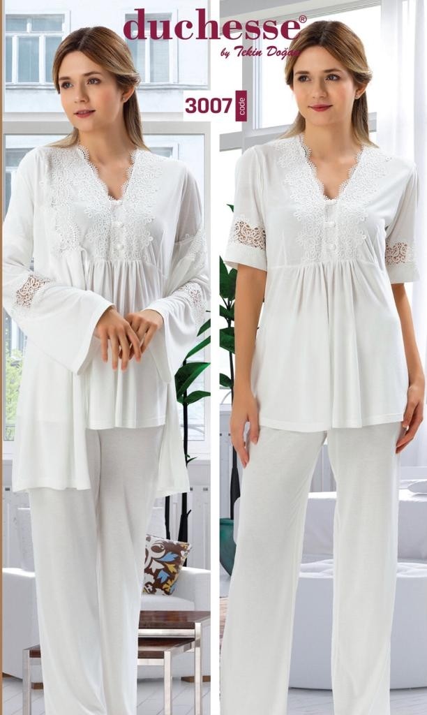 Duchesse 3007 Hamile Lohusa 3 Lü Pijama Sabahlık Takım
