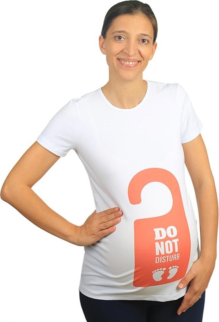 Mummy's Baby Hamile Tişört Do Not Disturb Beyaz görsel 3