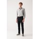Avva Erkek Siyah  5 Cepli Pamuklu Slim Fit Dar Kesim Pantolon E003054