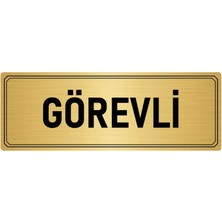 Özarslan Dizayn Metal Yönlendirme Levhası Departman Kapı Isimliği Görevli 7x20 cm Altın Renk