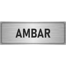 Özarslan Dizayn Metal Yönlendirme Levhası Departman Kapı Isimliği Ambar 5x20 cm Gümüş Renk