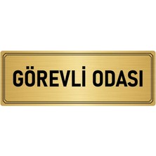Özarslan Dizayn Metal Yönlendirme Levhası Departman Kapı Isimliği Görevli Odası 7x20 cm Altın Renk