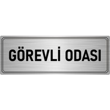 Özarslan Dizayn Metal Yönlendirme Levhası Departman Kapı Isimliği Görevli Odası 7x20 cm Gümüş Renk