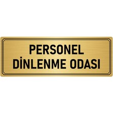 Özarslan Dizayn Metal Yönlendirme Levhası Departman Kapı Isimliği Personel Dinlenme Odası 7x20 cm Altın Renk