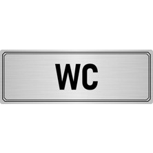 Özarslan Dizayn Metal Yönlendirme Levhası Departman Kapı Isimliği Wc 5x20 cm Gümüş Renk