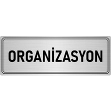 Özarslan Dizayn Metal Yönlendirme Levhası Departman Kapı Isimliği Organizasyon 5x20 cm Gümüş Renk