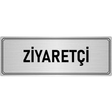 Özarslan Dizayn Metal Yönlendirme Levhası Departman Kapı Isimliği Ziyaretçi 10x20 cm Gümüş Renk