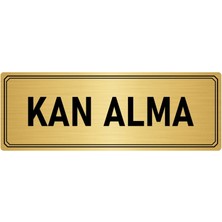 Özarslan Dizayn Metal Yönlendirme Levhası Departman Kapı Isimliği Kan Alma 7x20 cm Altın Renk