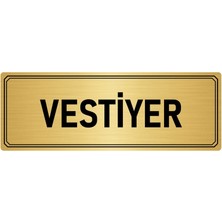 Özarslan Dizayn Metal Yönlendirme Levhası Departman Kapı Isimliği Vestiyer 5x20 cm Altın Renk