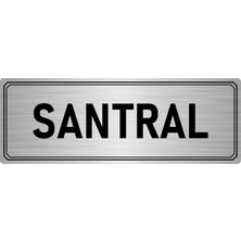 Özarslan Dizayn Metal Yönlendirme Levhası Departman Kapı Isimliği Santral 5x20 cm Gümüş Renk