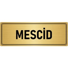 Özarslan Dizayn Metal Yönlendirme Levhası Departman Kapı Isimliği Mescid 10x20 cm Altın Renk