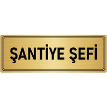 Özarslan Dizayn Metal Yönlendirme Levhası Departman Kapı Isimliği Şantiye Şefi 5x20 cm Altın Renk