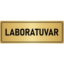 Özarslan Dizayn Metal Yönlendirme Levhası Departman Kapı Isimliği Laboratuvar 5x20 cm Altın Renk