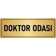 Özarslan Dizayn Metal Yönlendirme Levhası Departman Kapı Isimliği Doktor Odası 7x20 cm Altın Renk
