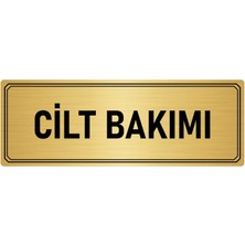 Özarslan Dizayn Metal Yönlendirme Levhası Departman Kapı Isimliği Cilt Bakımı 7x20 cm Altın Renk