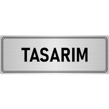 Özarslan Dizayn Metal Yönlendirme Levhası Departman Kapı Isimliği Tasarım 10x20 cm Gümüş Renk