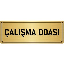 Özarslan Dizayn Metal Yönlendirme Levhası Departman Kapı Isimliği Çalışma Odası 10x20 cm Altın Renk