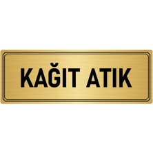 Özarslan Dizayn Metal Yönlendirme Levhası Departman Kapı Isimliği Kağıt Atık 5x20 cm Altın Renk