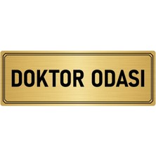 Özarslan Dizayn Metal Yönlendirme Levhası Departman Kapı Isimliği Doktor Odası 7x20 cm Altın Renk