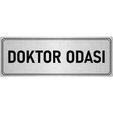 Özarslan Dizayn Metal Yönlendirme Levhası Departman Kapı Isimliği Doktor Odası 7x20 cm Gümüş Renk