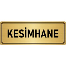 Özarslan Dizayn Metal Yönlendirme Levhası Departman Kapı Isimliği Kesimhane 5x20 cm Altın Renk