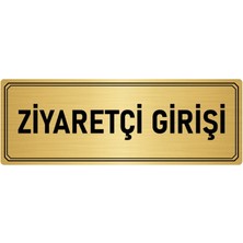 Özarslan Dizayn Metal Yönlendirme Levhası Departman Kapı Isimliği Ziyaretçi Girişi 7x20 cm Altın Renk