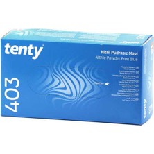 Tenty 403 Nitril Pudrasız Large (L) Beden Mavi Eldiven 100'lü Paket