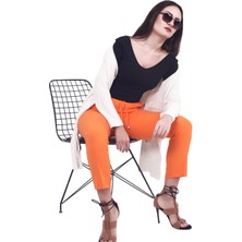 Fierte Kadın Pantolon ETKM7236 Kumaş Elastik Bel Dar Paça