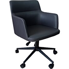 Kamusal Market Büro Koltuğu Çalışma Sandalyesi Siyah Konik Yıldız Ayaklı Döküm Süngerli