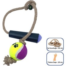 Eshopinlock Tenis Toplu Diş Halatı Diş Kaşıma Köpek Oyuncağı Tenis Toplu Halat Çekme 2 Kişilik  Oyun