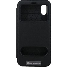 FitCase iPhone X/xs Gizli Mıknatıslı Pencereli Magnum Kılıf Siyah