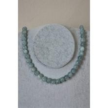 Bade Accessories 8 mm Akuamarin Doğal Taş Kolye