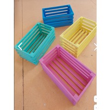 Umut Park Ahşap Dekoratif Renkli 4lü Kasa.