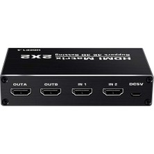 Gplus 4KMX222 2x2 Matrix Switch Splitter 2 Giriş 2 Çıkış HDMI 2.0 4K Ultra Hd 2160P Hdr 10 Switch