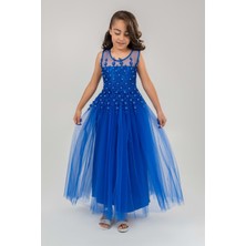 Mnk Baby & Kids Güpür Model Gelinlik Çocuk Kolsuz Abiye MNK0469